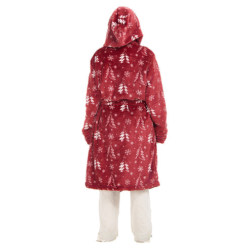 Snuggs Blanket Robe Red Tree Christmas